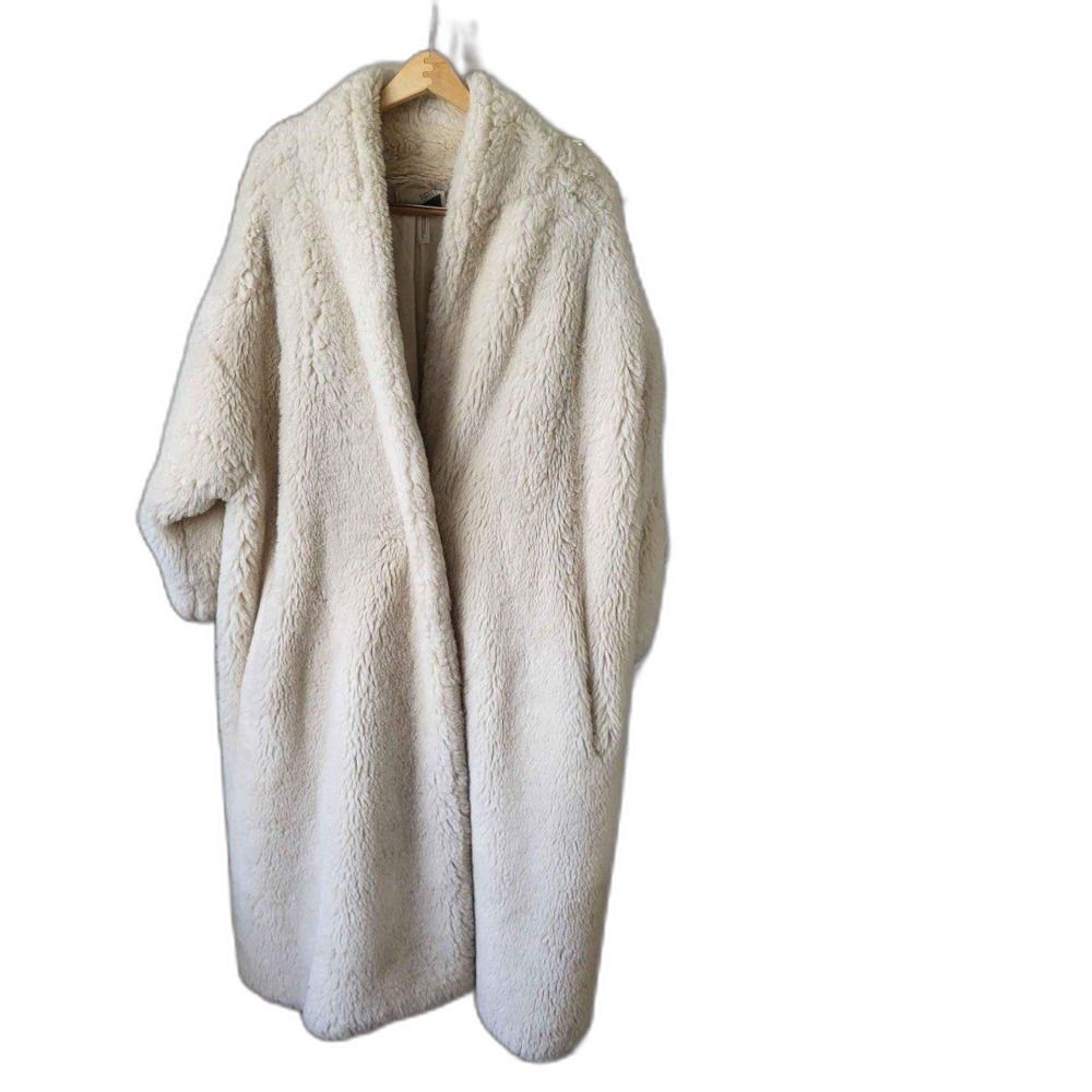 Vintage Long Faux Fur Coat  made in West Germany - European size 38